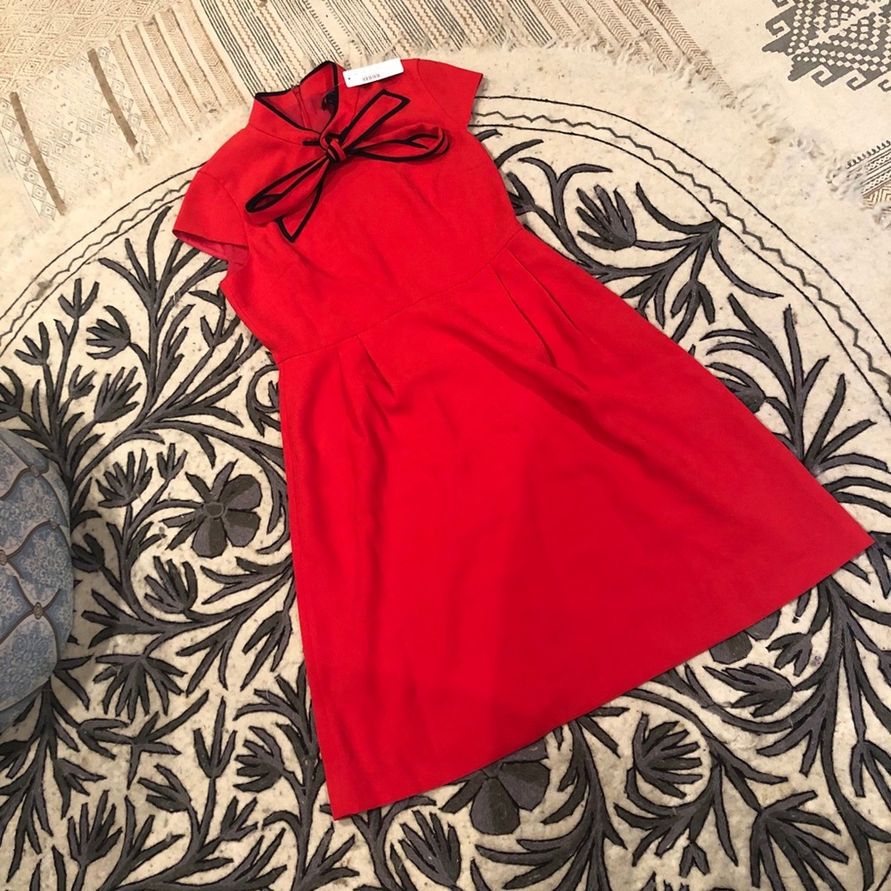 Red work dress